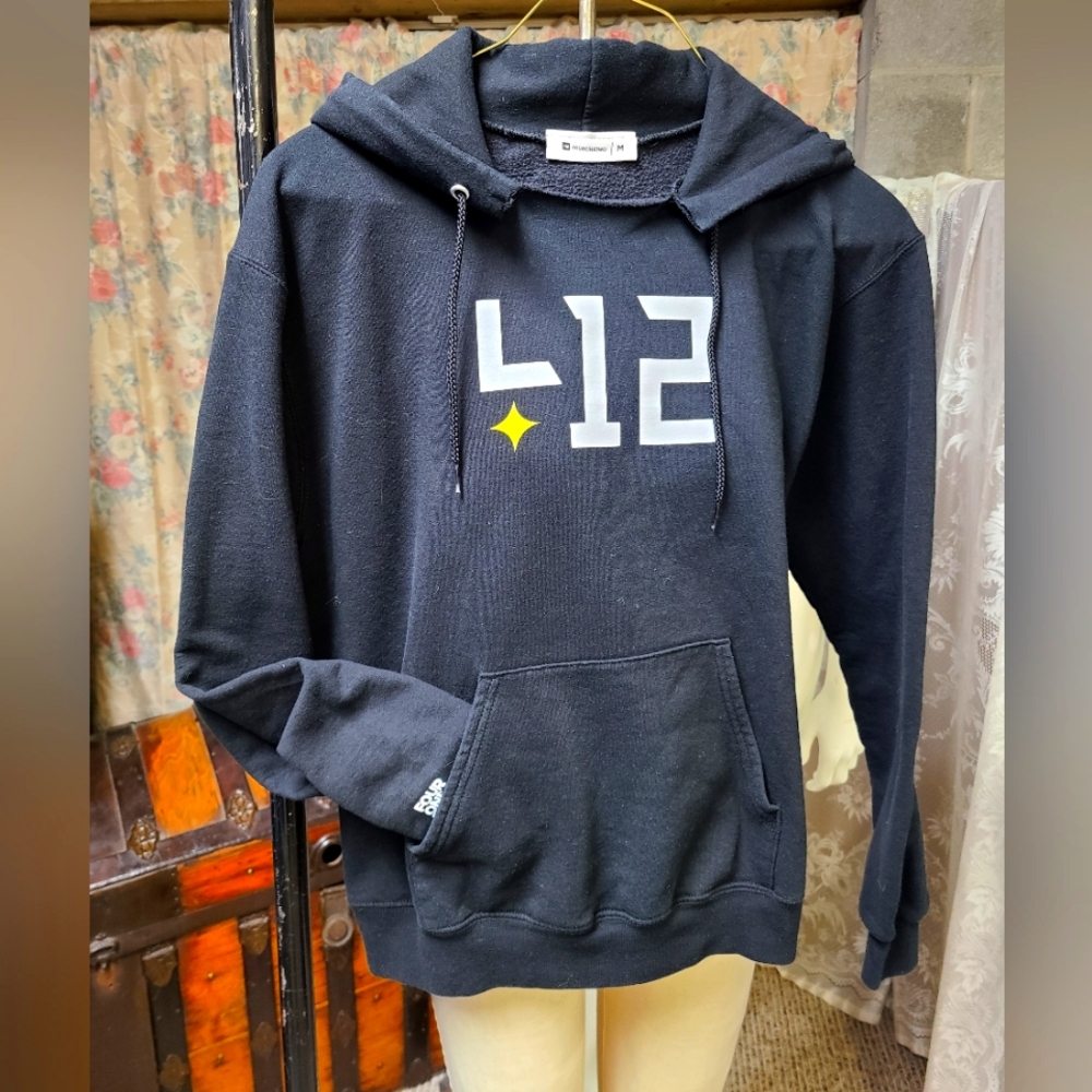 Black 412 Hoodie with Yellow Accent